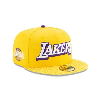 Yellow Los Angeles Lakers Hat - New Era NBA 2019 NBA Authentics City Series 59FIFTY Fitted Caps USA9253864